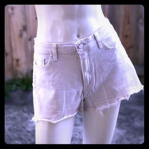 Paige white denim cut off shorts